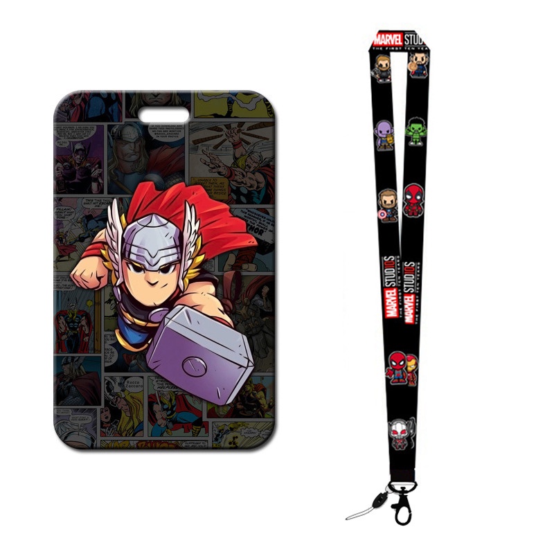 Holder Kartu Motif Kartun Marvel Dengan Lanyard Untuk Mahasiswa