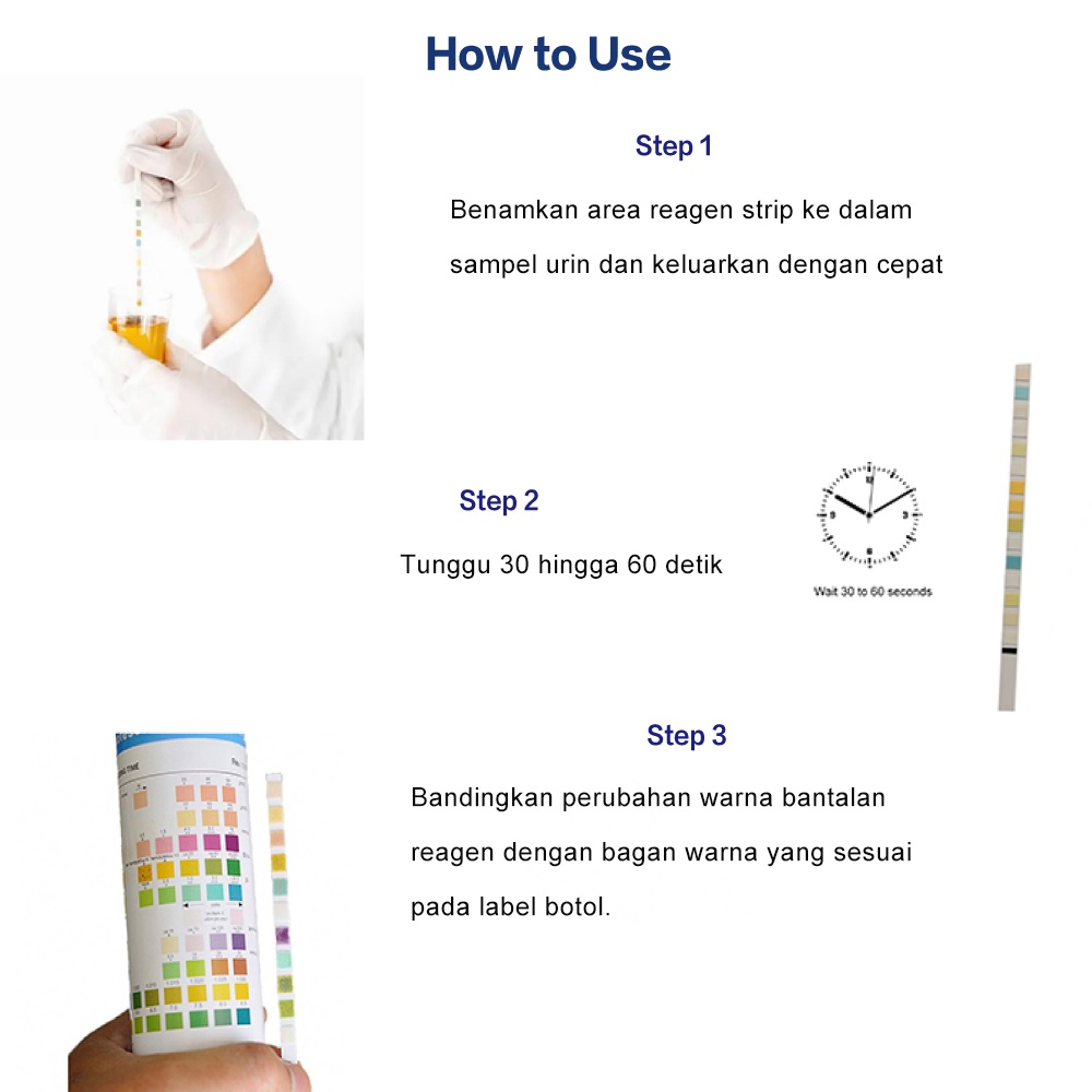 ACCUSURE 100Pcs Strip Tes Urine 10Item Pemeriksaan Kesehatan Tes Mandiri