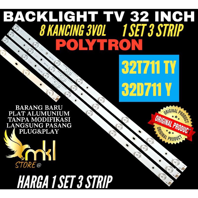 BACKLIGHT TV LED POLYTRON 32INCH 32T711 TY-32D711 Y BACKLIGHT TV 32INCH