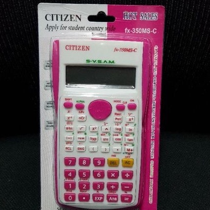 KALKULATOR scientific CITIZEN CT-350MS calculator ilmiah sekolah sin cos tan 2 line display pink biru hijau