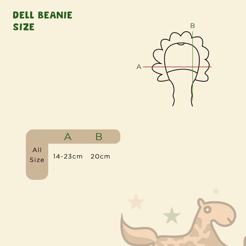 BEANIE BAYI PUER'S DELL BEANIE ( TOPI BAYI/ TOPI ANAK /BEANIE ANAK/ KUPLUK BAYI)