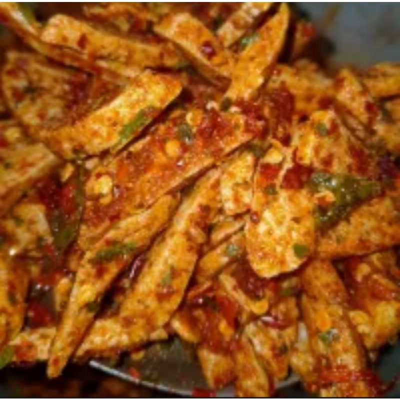 

Cemilan baso goreng khas bandung jeletot bumbu merah dan kering