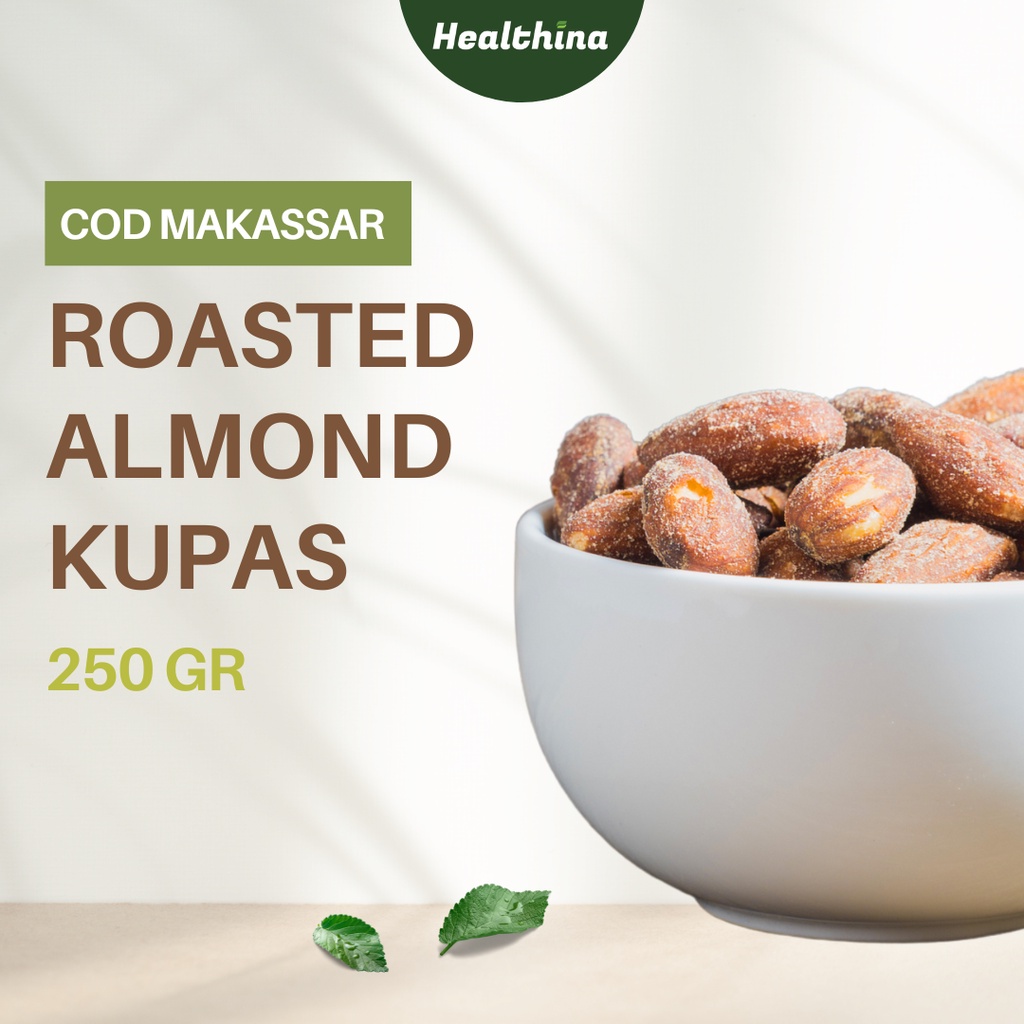 

COD Makassar Roasted Almond Kupas 250 gr Kacang Almond Kupas Panggang Premium JSR