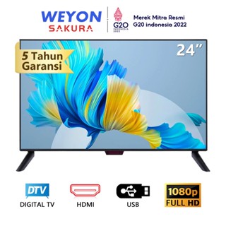 Weyon Sakura TV LED 24 inch HD TV Digital Televisi DVB-T2 Murah Monitor LED (TCLG-S24A)