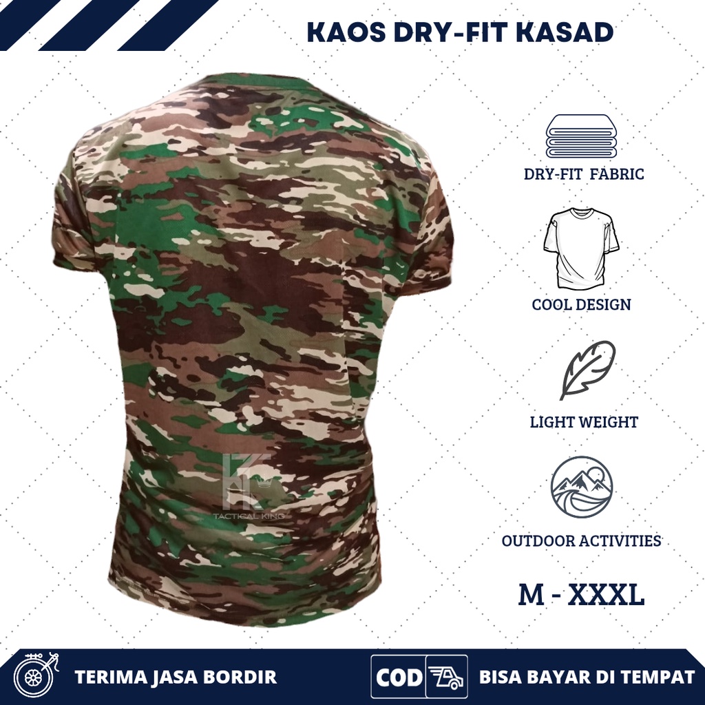 KAOS LORENG TNI AD TERBARU KAOS LORENG TNI NKRI KAOS KASAD BAHAN DRY-FIT