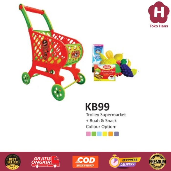 Mainan Troli Belanja Keranjang Dorong Shopping Cart Trolley Belanja