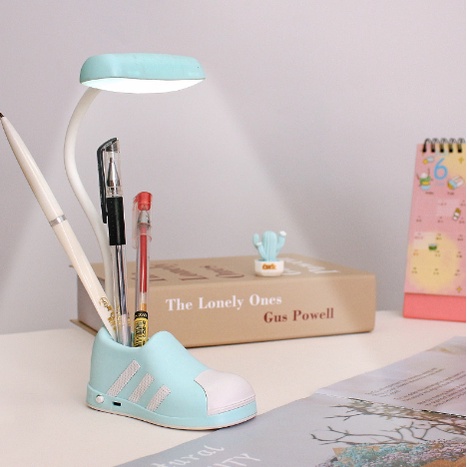 Lampu Belajar Meja Sepatu Bisa Stand HP Tempat Pulpen Pensil Fleksibel Sistem Charging