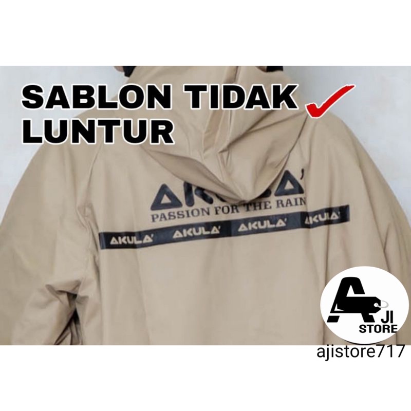 JAS HUJAN Setelan Pria Wanita Baju Celana Anti Rembes By Akula Bahan PVC 0,25