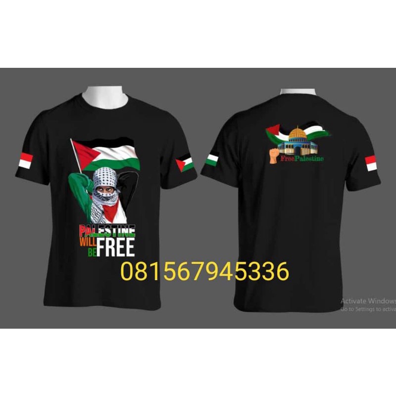 kaos palestina sablon keren murah moslem fighter model palestine