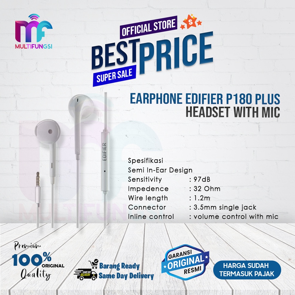 Edifier Earphone P180 Plus with Mic