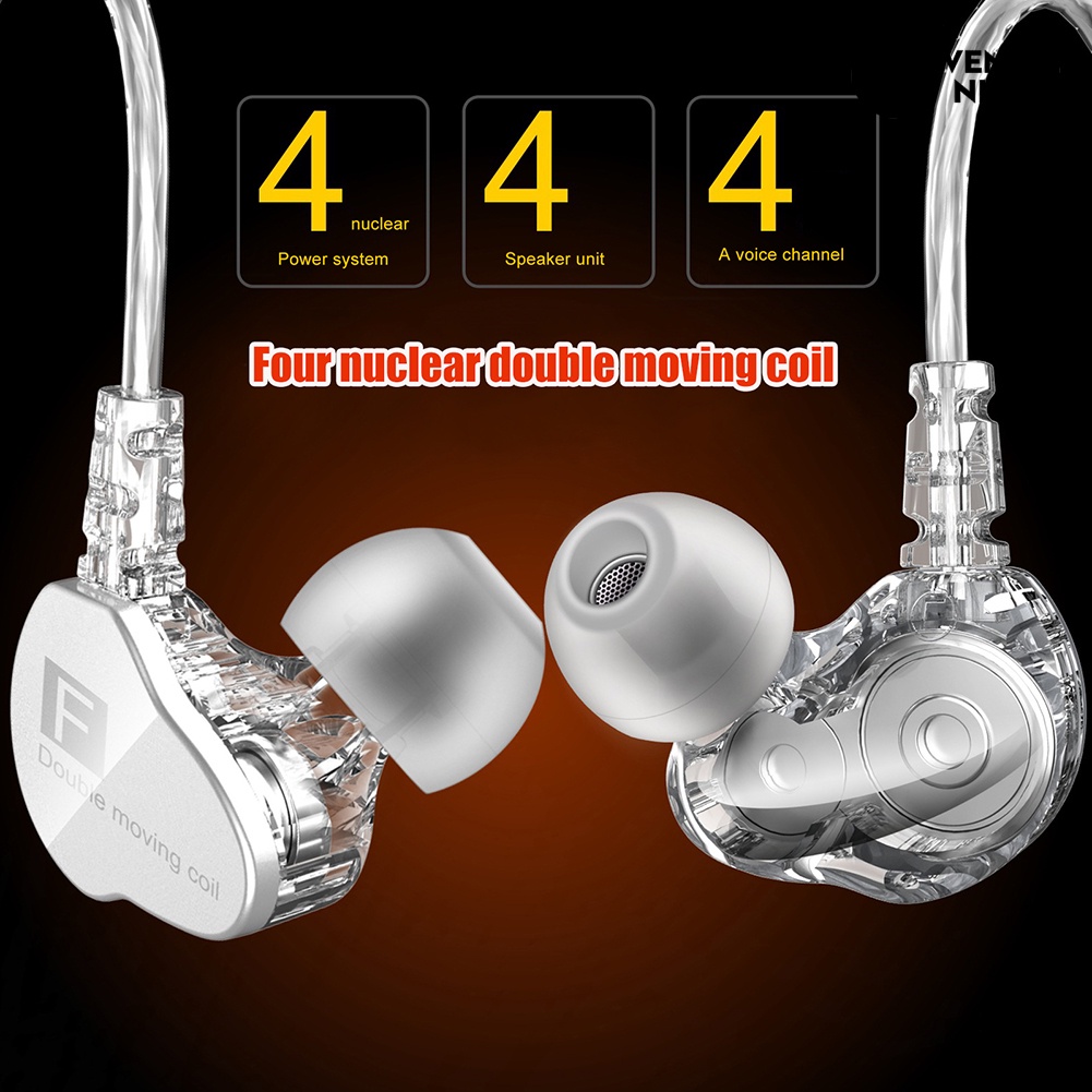 (VNEP) (Berkabel) QKZ CK9 Dual Moving Coil Heavy Bass HiFi Mikrofon Earphone Olahraga In-ear