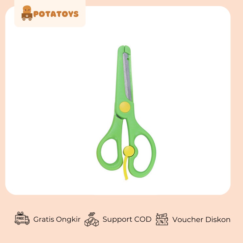 [ Potatoys ] Rounded Scissors / Gunting Anak Plastik/ Safety Scissors/ Ujung Rounded / Gunting Aman Untuk Anak