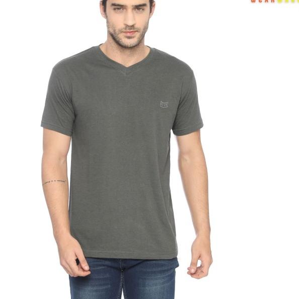 [Bamboo Cotton] V NECK T SHIRT / KAOS V NECK PRIA - Biru Tua, S