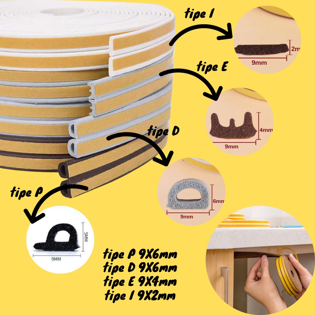 Door Seal List Peredam Kedap Suara Pintu Kayu Almunium Penahan Debu