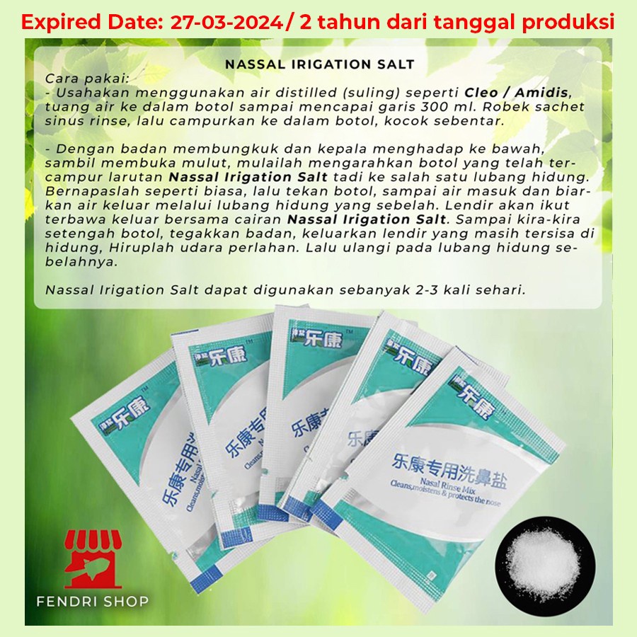 1 BOX Garam steril untuk cuci Hidung Nose wash Rinse Nasal Sinus Salt !PROMO HARGA TERMURAH!