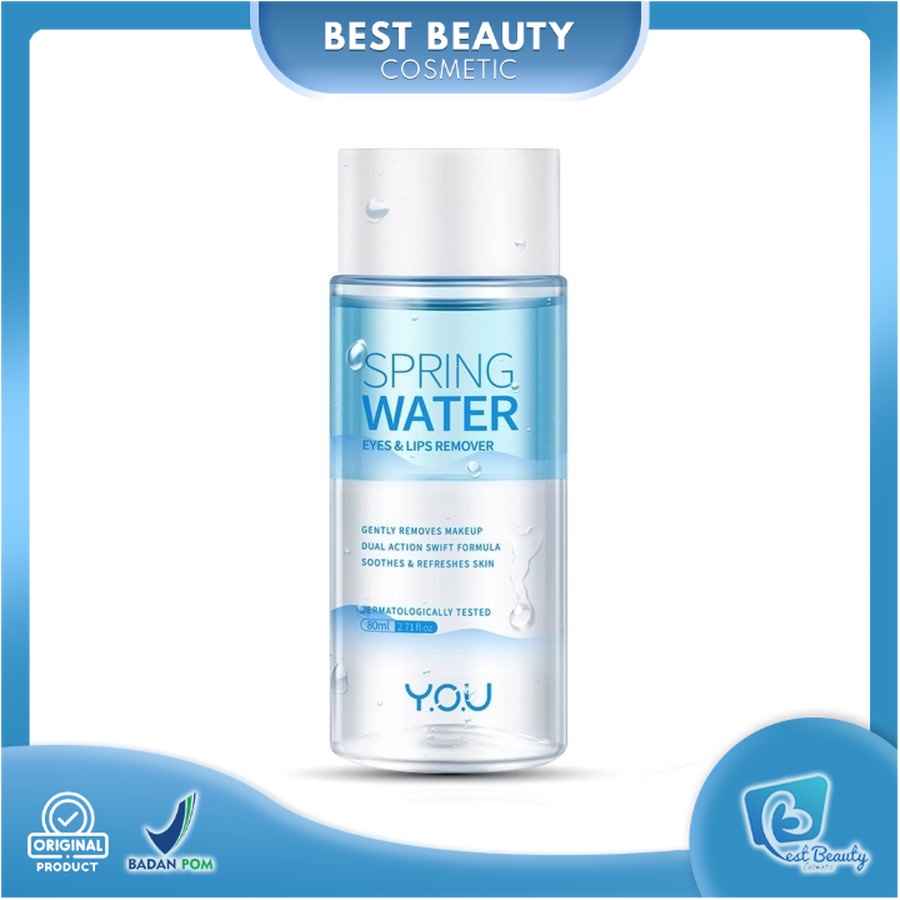 ★ BB ★   Y.O.U Spring Water Eyes &amp; Lips Remover 80ml - YOU Pembersih Wajah