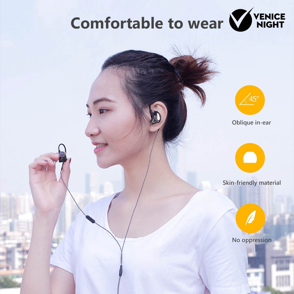 (VNEP) (Berkabel) X62 Graphene Driver Dinamis 3.5mm In-Ear Earphone HiFi Bass Sports Headset