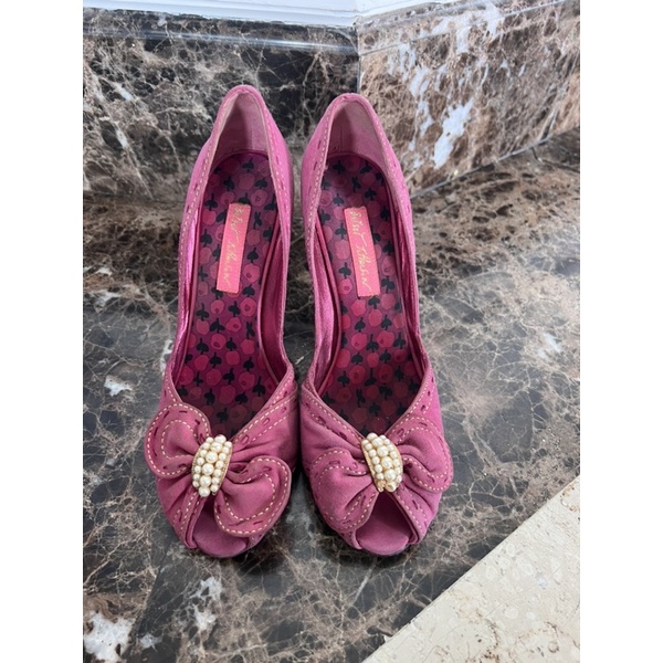 Preloved Betsey Johnson Pink Suede Heels