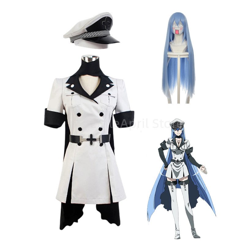 Anime Cosplay Akame Ga KILL Esdeath Empire General Apparel Full Set Uniform Outfit Cosplay Costume H