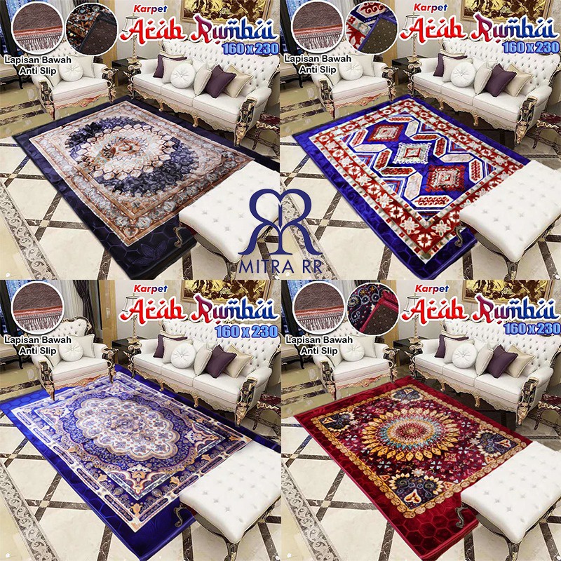 Karpet Turki 160X230cm Karpet Lantai Tebal Permadani Rumbai Turkey