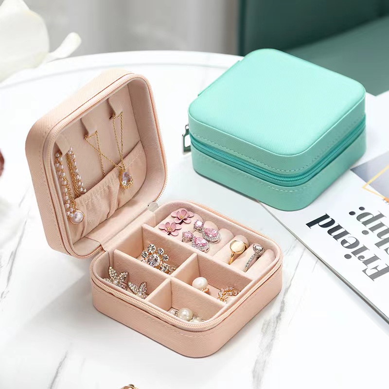 Kotak Tempat Perhiasan Travel Jewelry Box Penyimpanan Anting Kalung Gelang Cincin Emas Portable