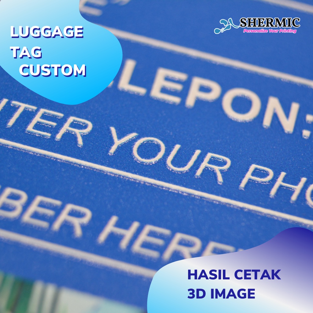 Cetak Custom Print UV Luggage Tag Name Tag Label ID Card Tas Koper Tag Bag Luggage Bag Travel PVC