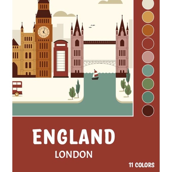 

London - Paint By Number 11 Color [City Series] | Painting Kit