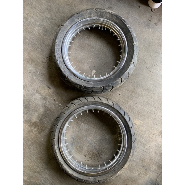 velg ring 14 original dtracker old tanpa tromol, kondisi bagus