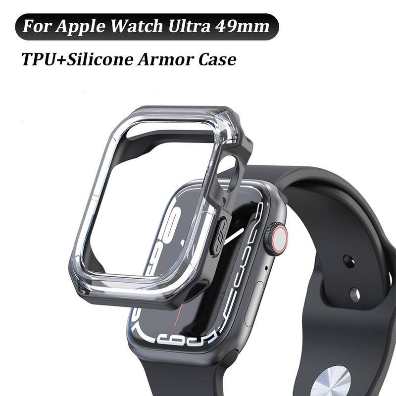 Casing Pelindung Bahan Silikon Lembut Untuk Apple Watch Ultra 49mm Bumper