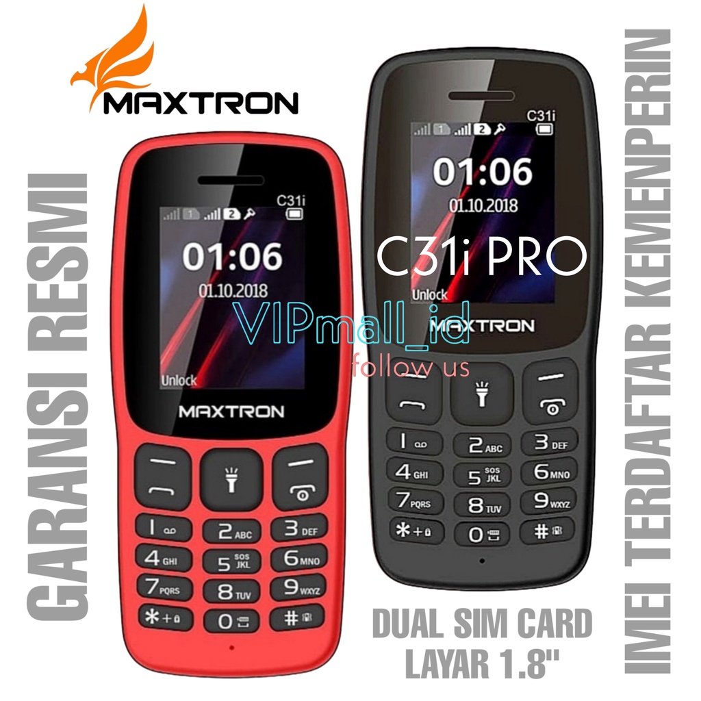 MAXTRON C31i PRO - HP CANDYBAR 1,8" BISA GETAR - DUAL SIM GSM - HP MAXTRON MURAH - HP MAXTRON C31 i 