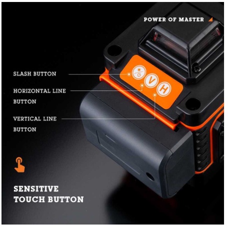 Laser level 16 line HILDA Mesin Self Leveling 4D Remote FREE TRIPOD