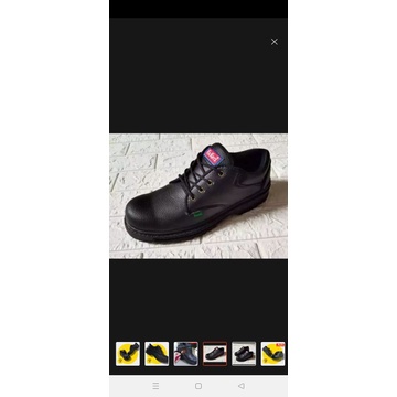 sepatu safety pendek tali warna hitam