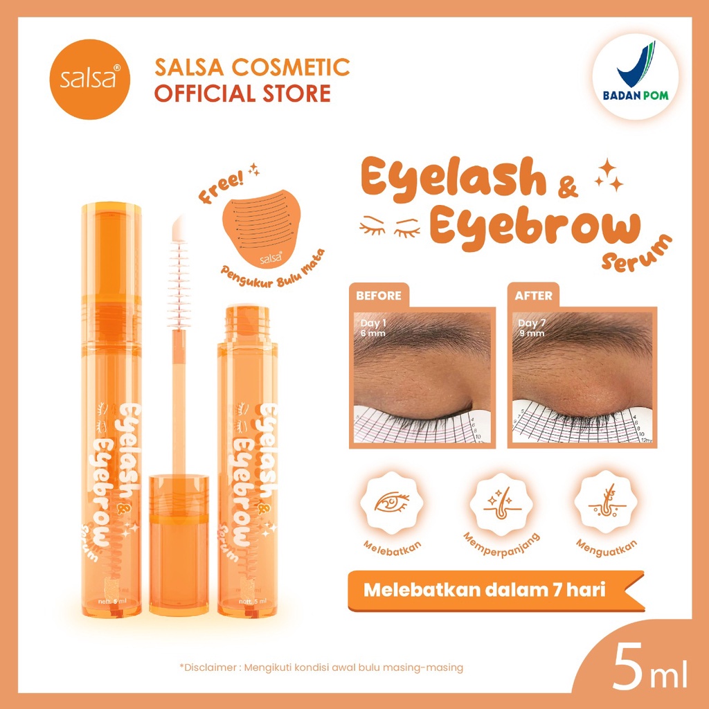 READY SALSA Eyelash &amp; Eyebrow Serum - Serum Bulu Mata Menebalkan dan Penumbuh Alis Cepat with Biotin Peptide Ginseng