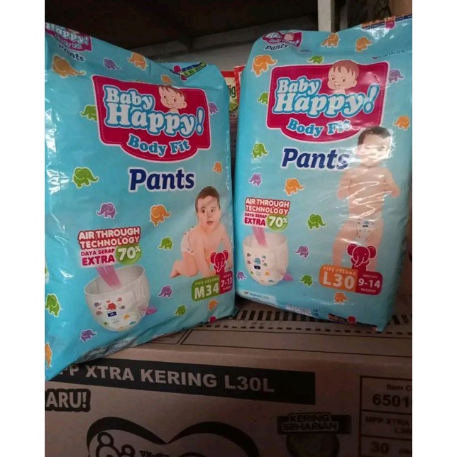 DIAPERS PAMPERS BABY HAPPY M34 L30