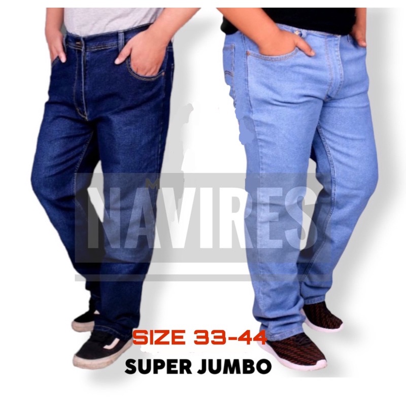 CELANA JEANS PRIA JUMBO PANJANG SLIM FIT SKINY BIG SIZE 33-44 LEVIS HITAM  / BIO WASH / GARMEN / BIO BLITZ