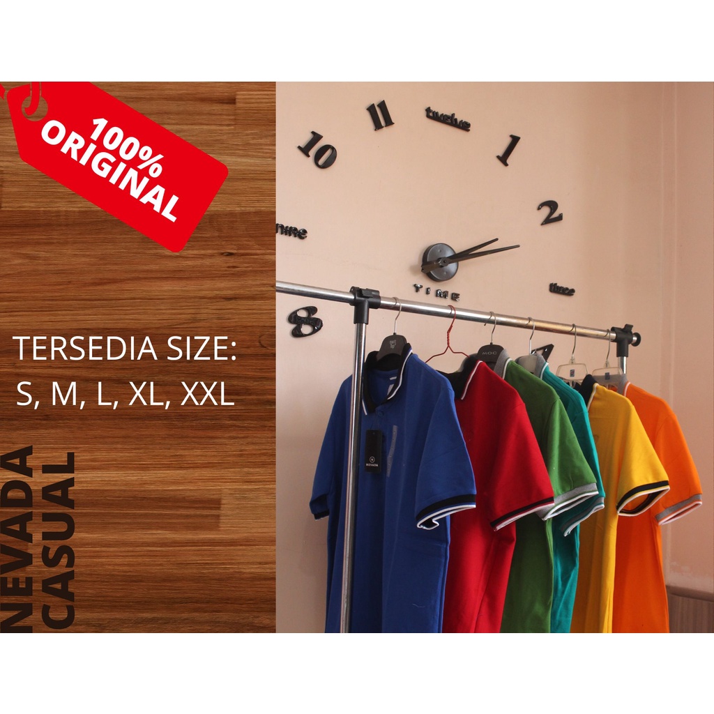 Kaos Polo Shirt Pria NEVADA  /Baju Kaos Kerah polos/Baju Polo Kantong