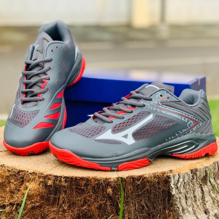 (BAYAR DITEMPAT) DS SEPATU VOLLY MIZUNO WLZ 5 LOW GREY IMPORT PREMIUM VIETNAM OLAHRAGA VOLLEY PRIA V