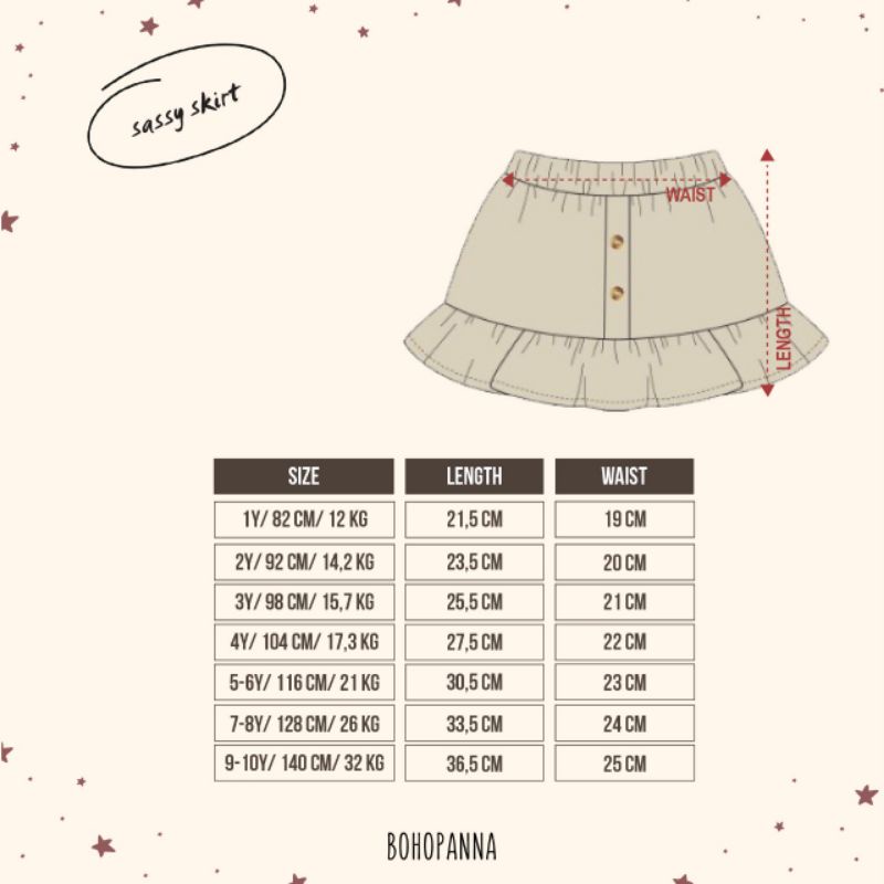 BOHOPANNA - SASSY SKIRT BOHOPANNA - ROK BOHOPANNA - ROK ANAK - ROK BAYI