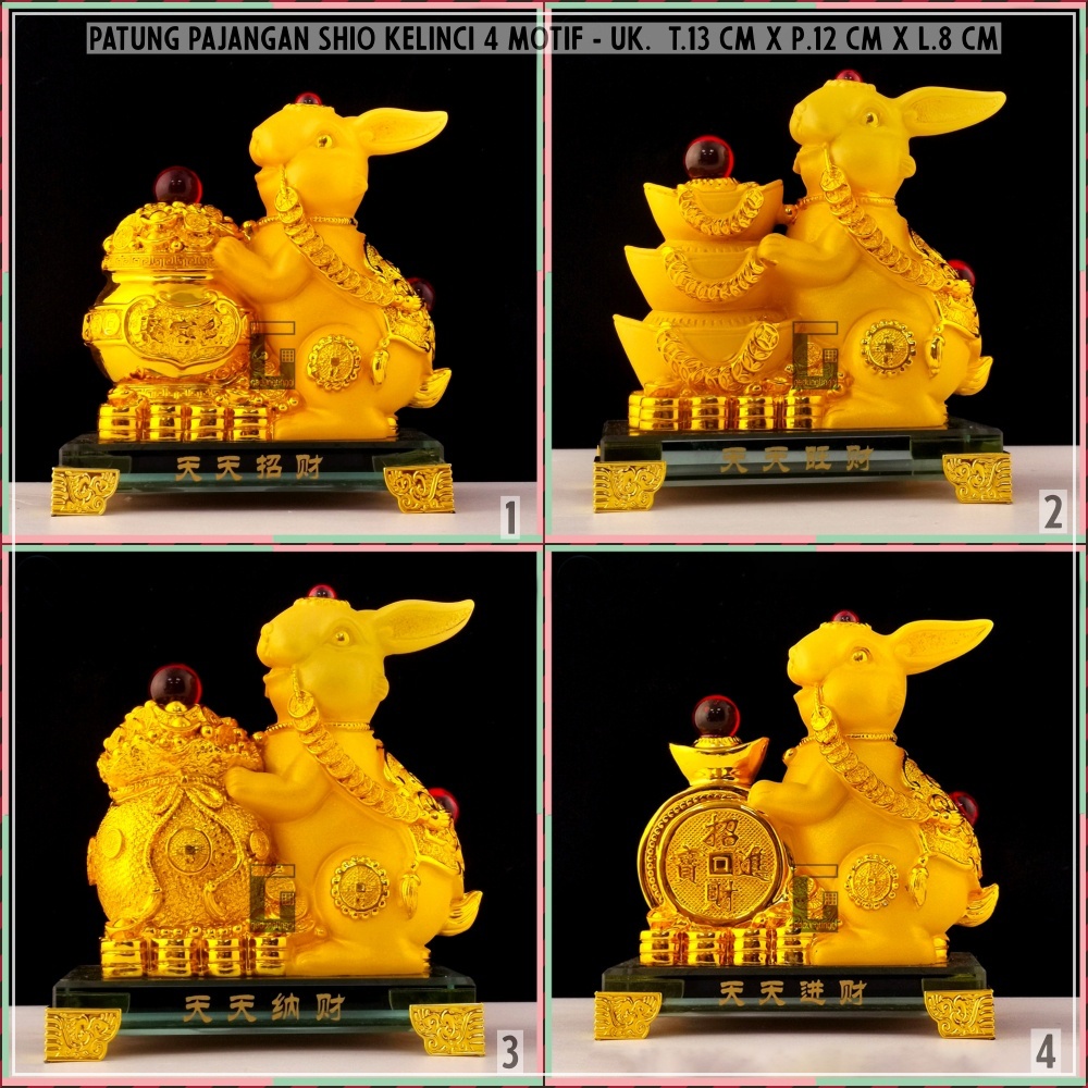 Patung Pajangan Dekorasi Hiasan Fengshui Hadiah Kado Imlek Sincia Shio Sio Sheshio Hewan 12 Animal Zodiak Bintang Binatang Hewan Shio Kelinci 2023 Rabbit Rejeki Keberuntungan Feng Shui Gold Emas Kuningan Tahun Baru Cina Ukuran Besar Jumbo Kecil Mini Gift