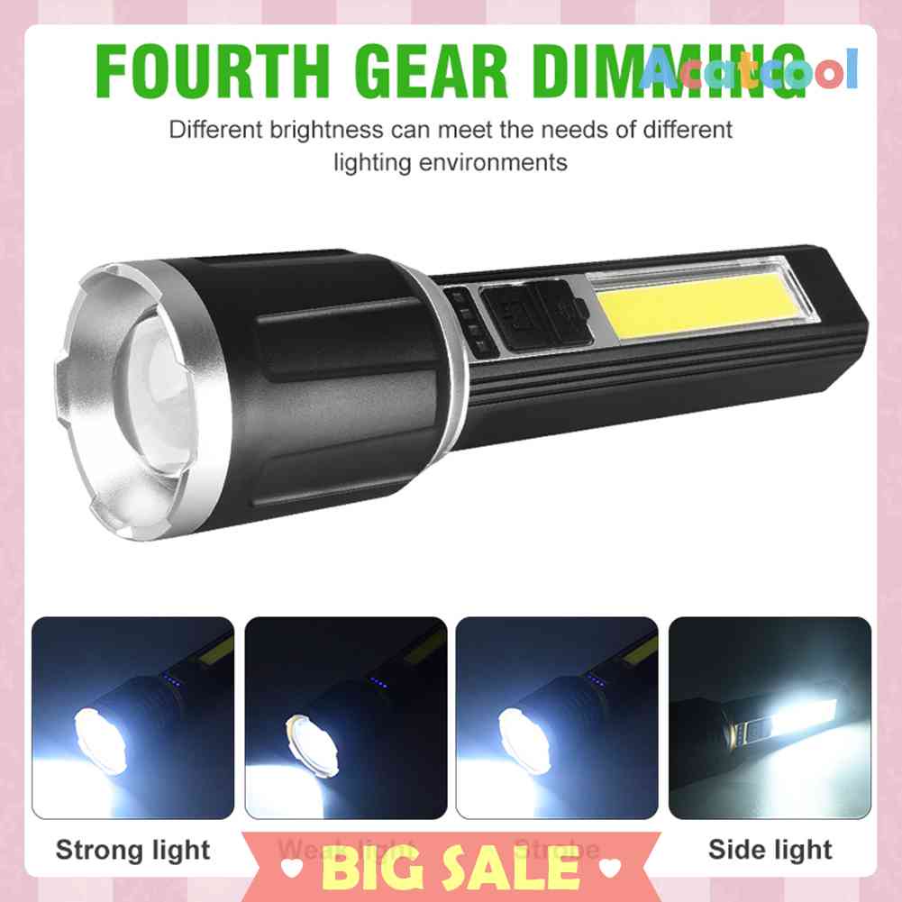 Lampu Senter LED USB Rechargeable Untuk Outdoor / Hiking / Camping / Darurat