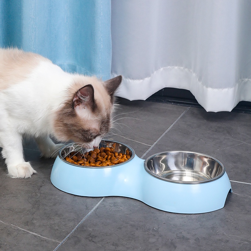 DONGWU TEMPAT MAKAN HEWAN PIRING MANGKOK MINUM MAKAN ANJING KUCING PET PLATE BWOL STAINLESS STEEL