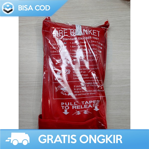 FIRE BLANKET ALAT PEMADAM API KAIN FIBERGLASS KKMOON 1Mx1M EMERGENCY