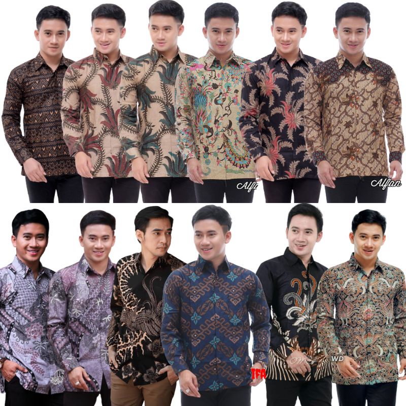 EMEJA BATIK PRIA LENGAN PANJANG FURING SIZE M L XL XXL  Hem Panjang Padi2