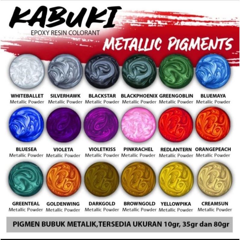 Pigmen Pigment Metallic Metalik Metalic 80gr Bubuk pewarna resin epoxy