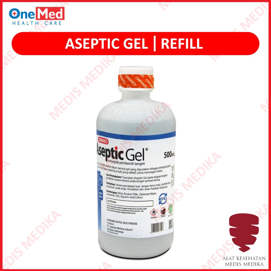 Aseptic Gel 500 ml Hand Sanitizer P3K Antiseptic Pembersih Cuci Tangan