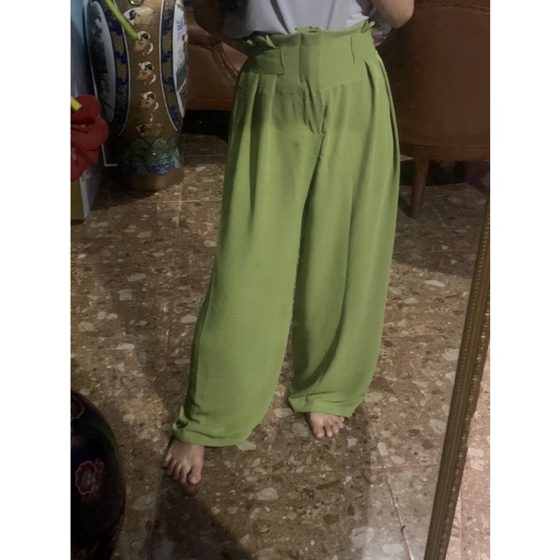 YOXY CULOTTE CINDY PANTS HIGHWAIST CRINCLE AIRFLOW | CELANA KERJA KASUAL BAHAN JATUH CRINKLE