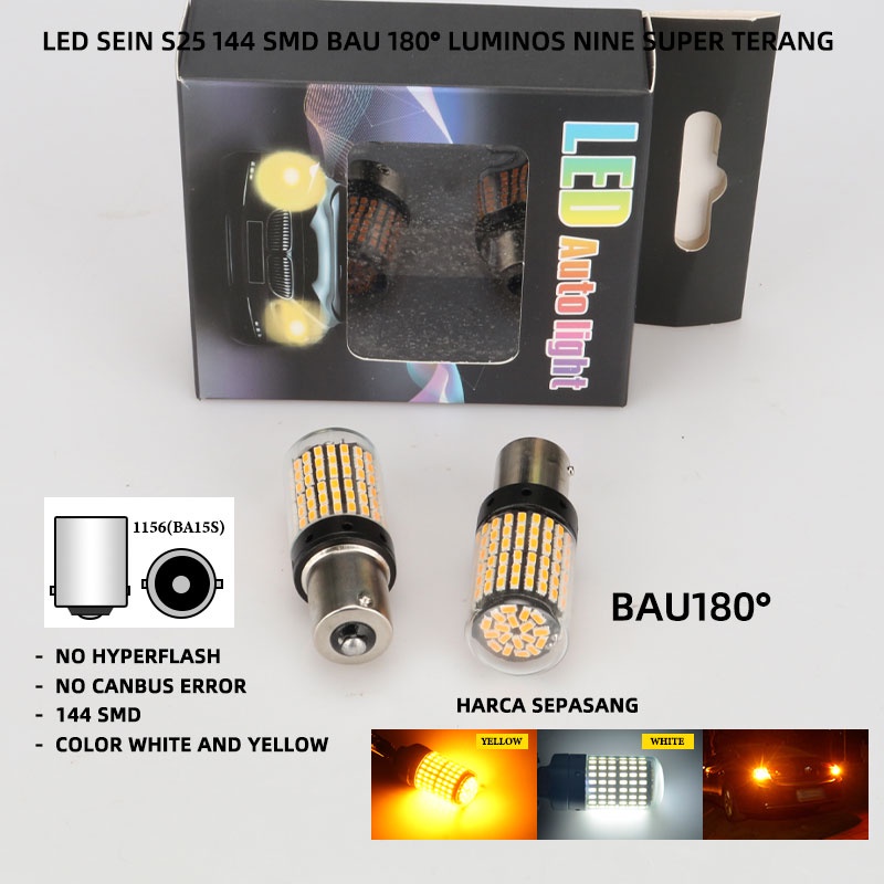 (satu set 2 pcs untuk dijual )Led Sein Sen Mundur Mobil 144 Titik Mata SMD 12-24V 1156 BA15S bau15s 1157 bay15d 7440 t20 led Mobil Motor Bayonet Kaca