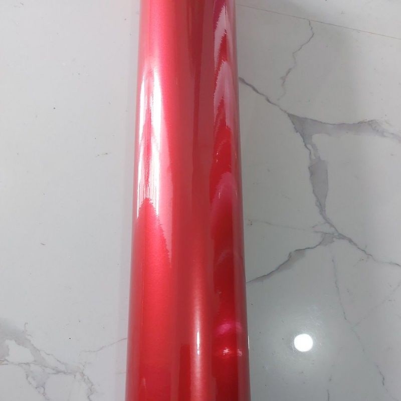 Skotlet metalik glosy merah lebar 50cm