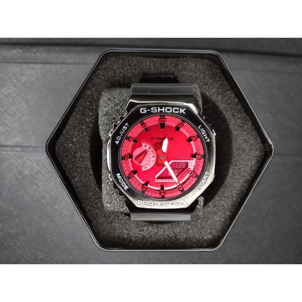 Jam Tangan Casio G-Shock Pria Gshock GM-2100B-4A Metal Covered LED AutoLight