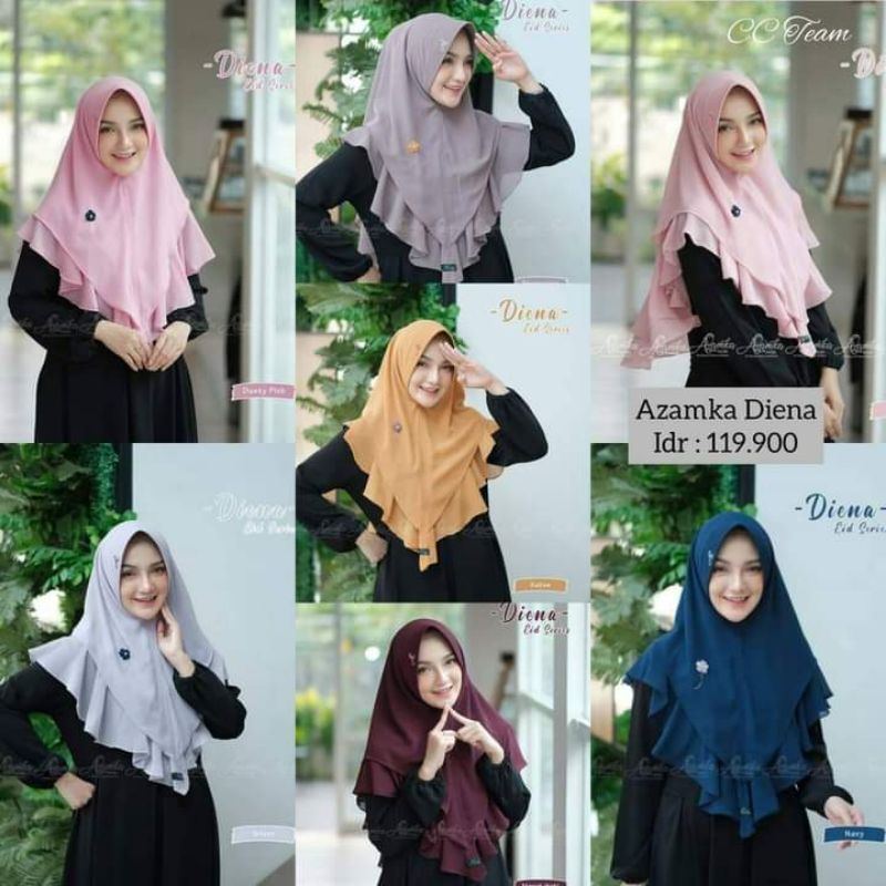 DIENA MOM KHIMAR ORI BY AZAMKA HIJAB || CIEKO HIJAB BISA COD √